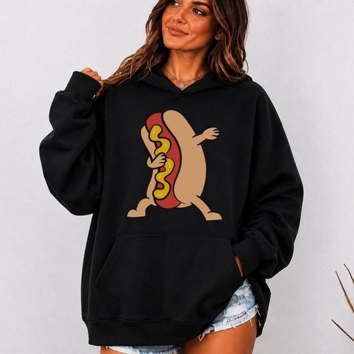 Hotdog dabbing hot dog mustard - dabbing,